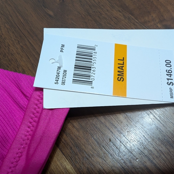 BECCA Swim Pink Bikini NWT Ladies Small Lace Up Top and Matching Bottom - Picture 3 of 5